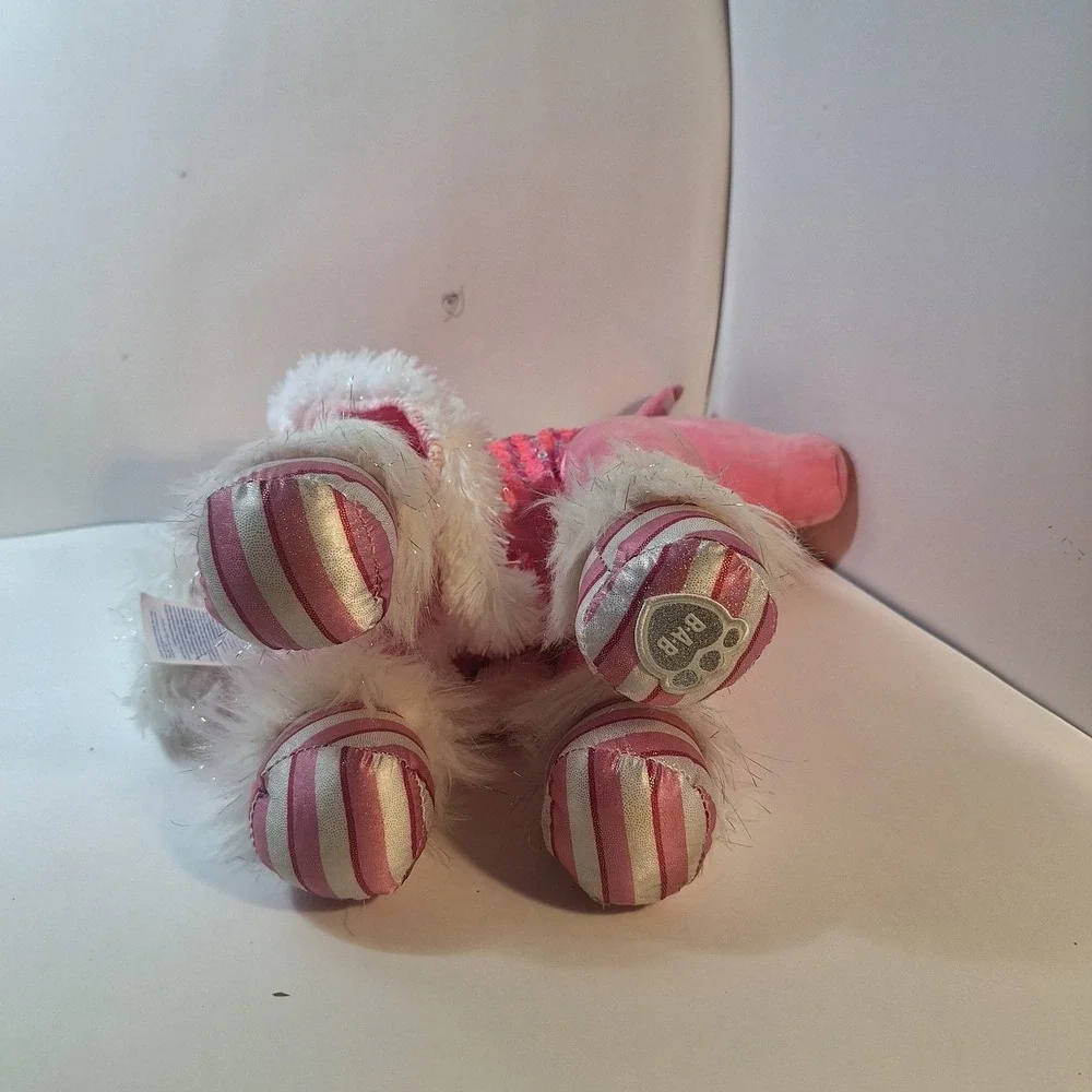 Build A Bear Candy Cane Swirl Unicorn Pink Sparkles with White Tutu Plush 16